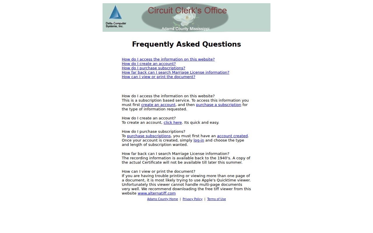 Adams County case search Delta help screen