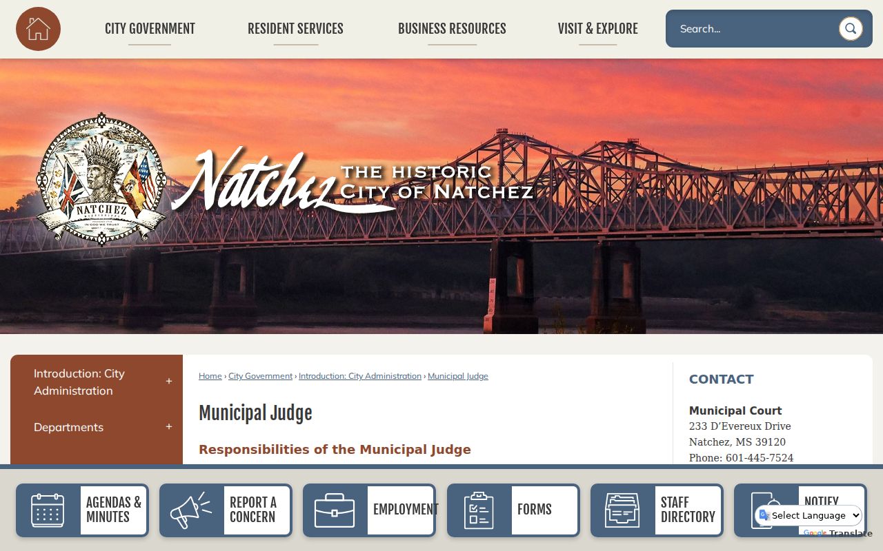 Natchez court records Municipal Court page