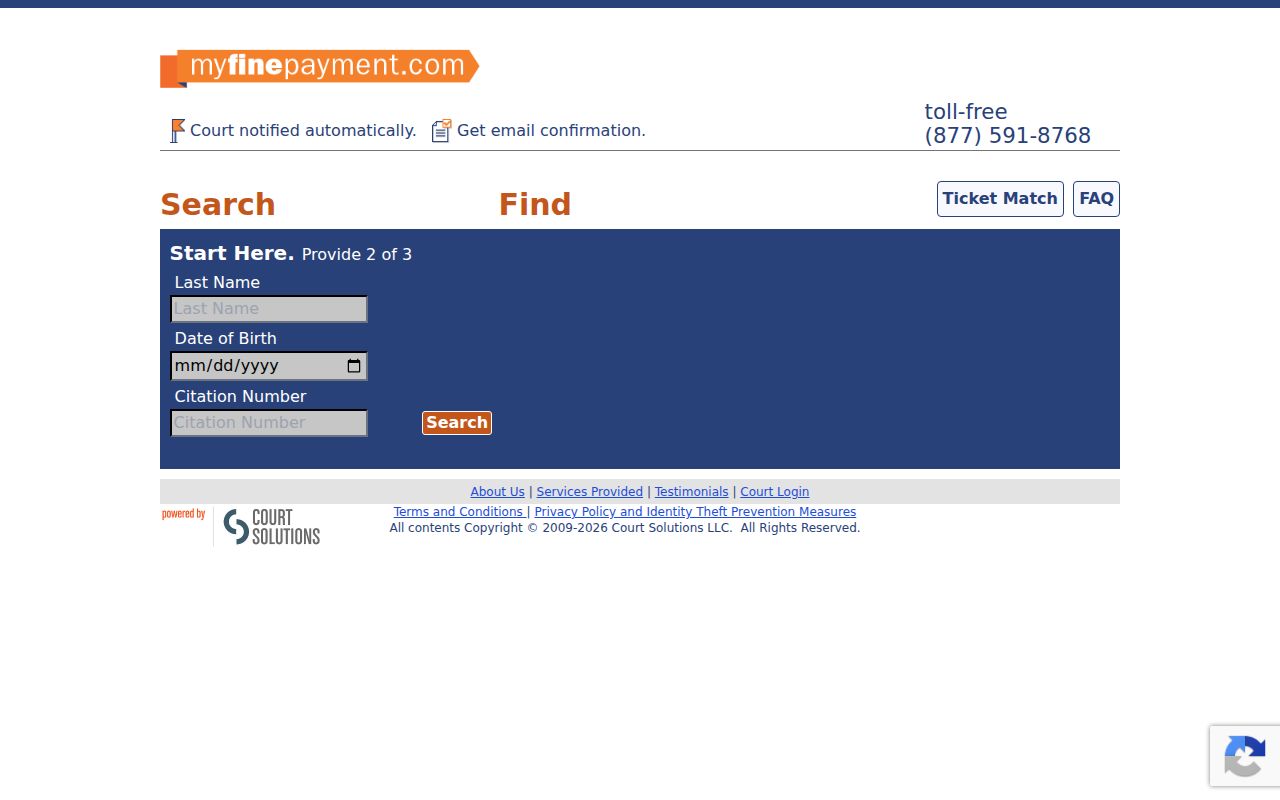 Adams County traffic court records MyFinePayment ticket lookup